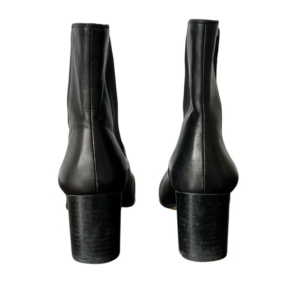 J. CREW Willa leather stacked-heel Chelsea boots in Buttery Black Leather Size 8 - Picture 3 of 5